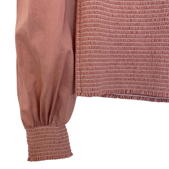 NATION LTD Della Smocked Puff Sleeve Top Kitten Heel Pink - Picture 9 of 12